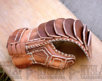 Leather Viking Glove for FULL CONTACT fight, Strengthened Leather, Roofed with Armoured WRIST Glove