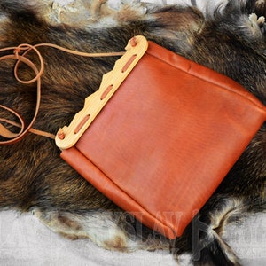 Viking Leather HANDLE Bag, Birka Bag, Early Medieval Reenactment / Viking / LARP, Large size