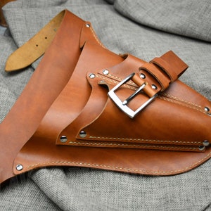 Leder Blumen Werkzeuggürtel, Floristen-Gartenholster, Werkzeuggürtel, große Größe, 5 Taschen, Handytasche
