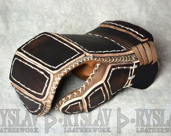 Leather Viking Glove for FULL CONTACT FIGHT, Strengthened Genuine Leather, Armoured Glove