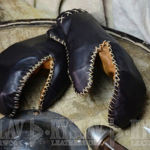 Leather Viking Glove for FULL CONTACT FIGHT, Steel Plates & Genuine Leather Cover, Covered Glove image 3
