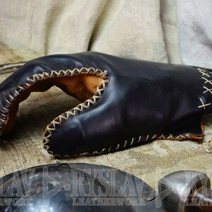 Leather Viking Glove for FULL CONTACT FIGHT, Steel Plates & Genuine Leather Cover, Covered Glove image 4