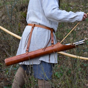 Viking Early Medieval Leather Quiver for Arrows, Traditional Archery, Archery Quiver with collar, Reenactment / Viking / LARP