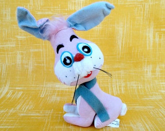 Vintage Mid Century Jerry Elsner Pink Easter Bunny Rabbit Stuffed Plush Toy