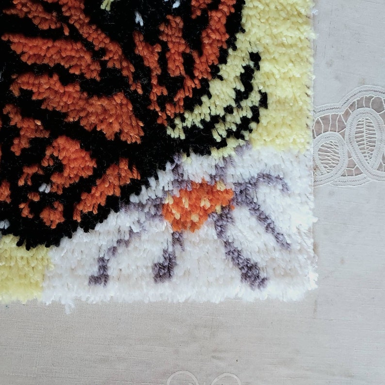 Latch Hook Monarch Butterfly Completed Panel 12x12 DIY Shag Etsy
