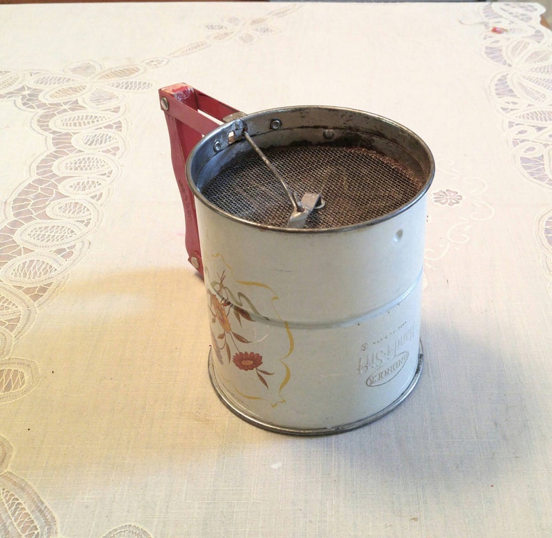 Androck Handiisift Flour Sifter Red Handle Sifter Vintage Etsy