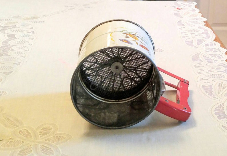 Androck Handiisift Flour Sifter Red Handle Sifter Vintage Etsy