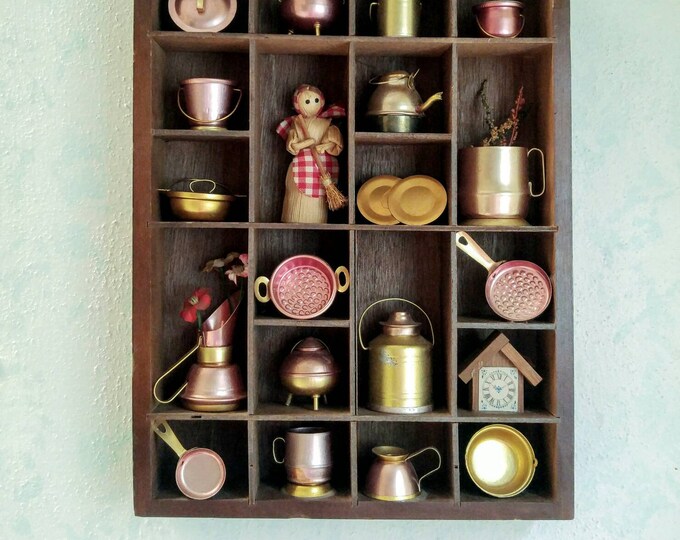 Vintage Kitchen Miniatures in Shadow Box Wood Shadow Box Etsy