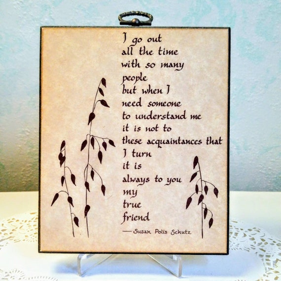 True Friend Plaque Susan Polis Schutz Vintage Wall Plaque Etsy