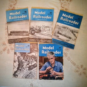 1946 Model Railroader Magazines 5 Lot * Vintage Train Magazine * Railroad Train Collector Magazine * Train Layout Resource Guide