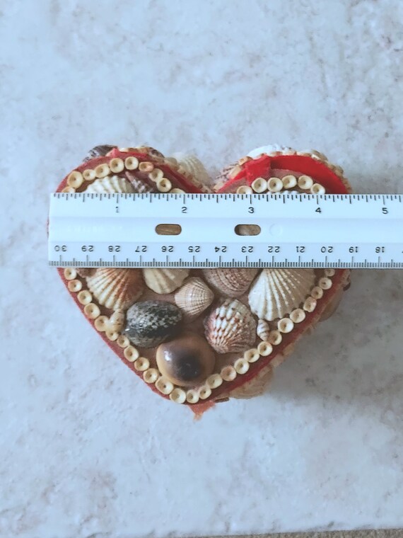 Vintage Shell Heart Trinket Box 5" x 4" * Sailors… - image 9