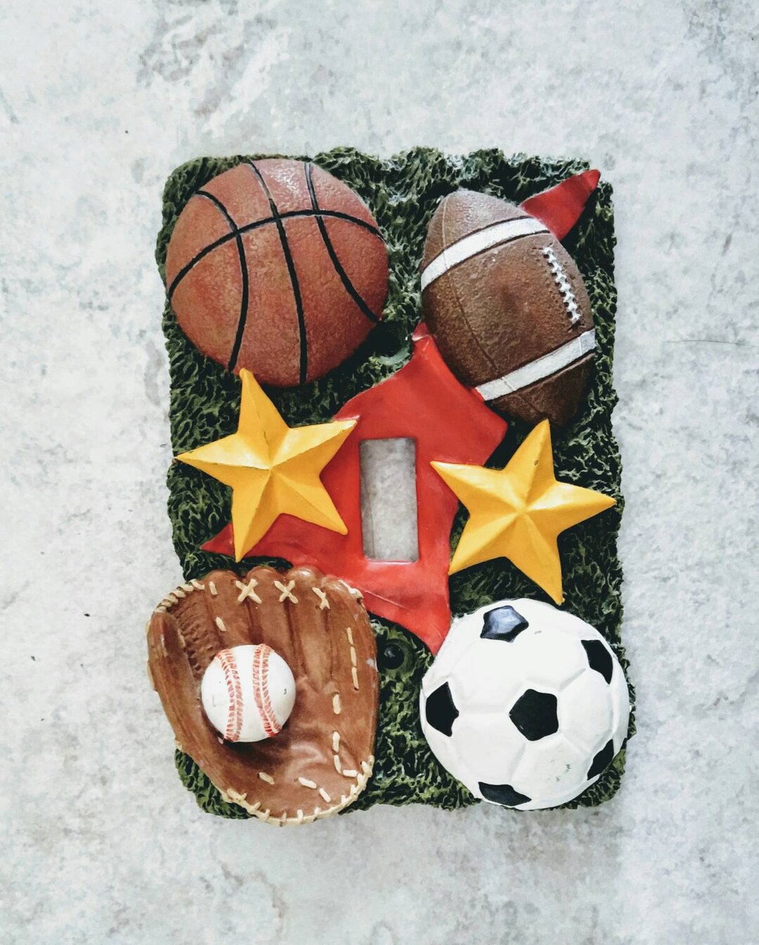 Vintage Sports Light Switch Cover Single Slot Ball Game Etsy