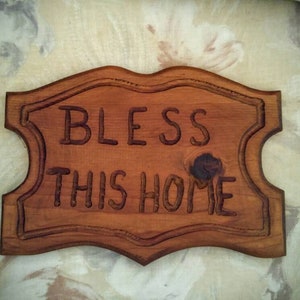 Bless This Home Rustic Wood  Sign  *  Hand Crafted Rustic Home Decor  * Home Blessing Sign * Spiritual  Wall Decor * Country Cabin Sign