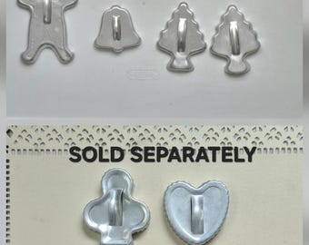 Vintage Aluminum Christmas Cookie Cutters With Handle SOLD SEPARATELY Varied Shapes * 50s Christmas Cookie Cutters * Ŕetro Holiday Baking