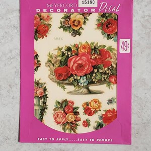 Décalcomanies Vintage Meyercord Fleurs De Campagne – Neuves, Transferts à L'eau