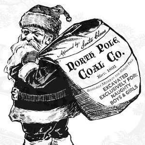 Bag of coal Tag Printable Download Naughty list Christmas Sack North Pole Coal Company image 1