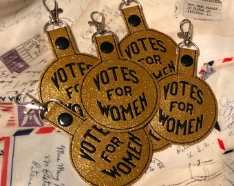 3" Votes for Women Keychain Key Fob (1) Vinyl lanyard, Suffrage movement, for purses, bags, keys, bookbags, backpacks