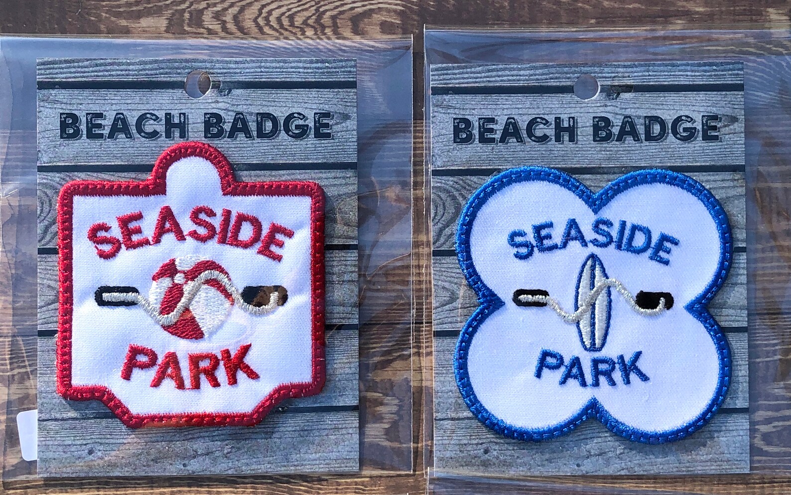 3 Beach Badge Iron on Patch Seaside Park Seaside Etsy