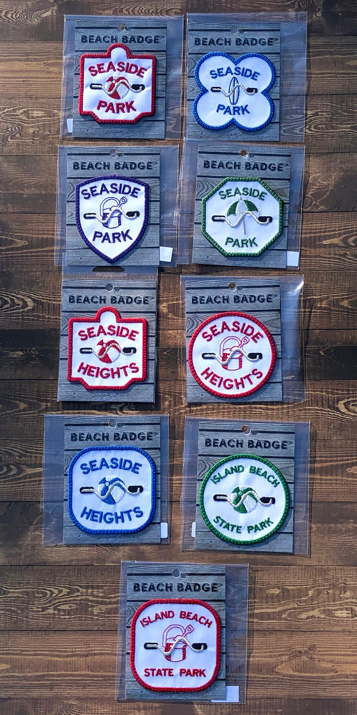 3 Beach Badge Iron on Patch Seaside Park Seaside Etsy