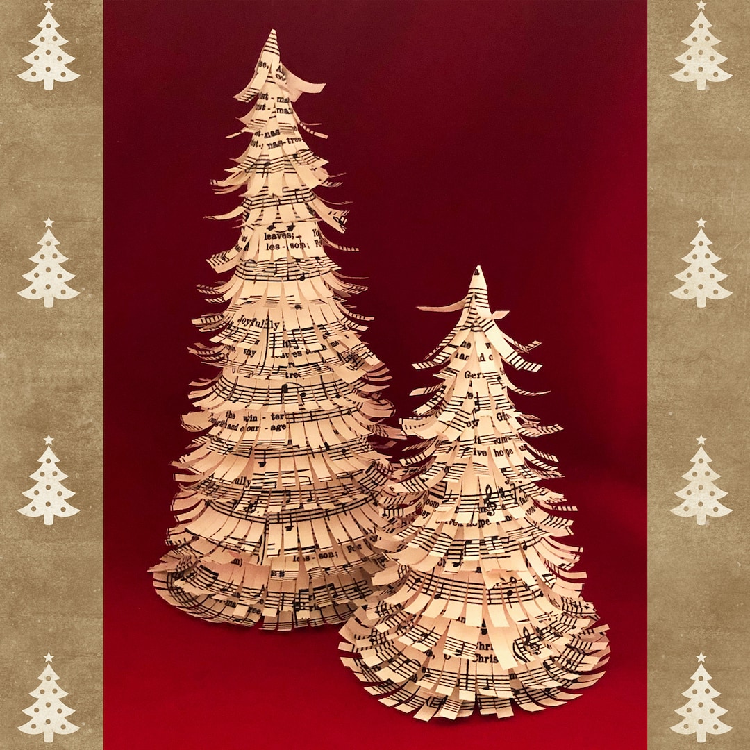 Sheet Music Christmas Tree Decor DIY Craft Instructions Template ...