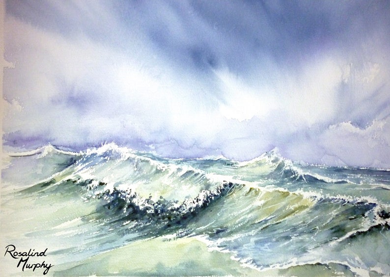Stormy Seas print of original watercolour painting image 1