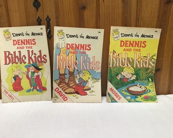 3 Vintage 1970s Dennis the Menace and the Bible Kids Comic Books