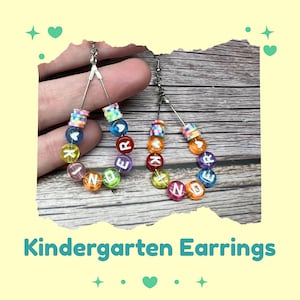 Kindergarten Heishi Bead Earrings – Lightweight Teardrop Shape in Silver, Clip-On or Metal-Free Options – Teacher Gift Jewelry