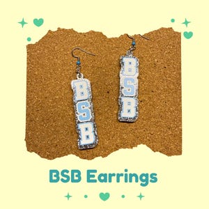 Backstreet Boys Earrings, Acrylic BSB, Millennium Studs, 90s Boy Band Dangles