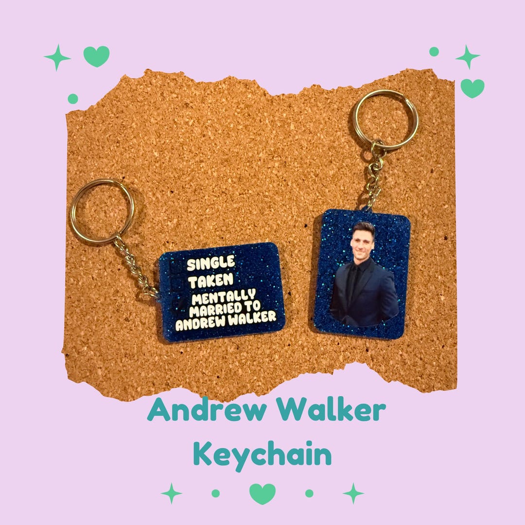 Andrew Walker Fan Keychain | Sparkly Blue Acrylic Hallmark Gift - Etsy