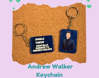 Andrew Walker Fan Keychain | Sparkly Blue Acrylic Hallmark Gift