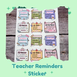 Teacher Reminder Sticker Sheet – Post-It Style Notes with Encouraging Messages for Educators, Planners, and Desks - Gift for New Teacher
