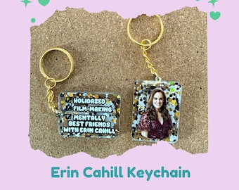 Erin Cahill Fan Keychain | Hallmark Movie Gift with Confetti Sparkle