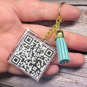 Llavero de código QR, regalo de propietario de pequeña empresa, diseño de sitio web personalizado, colores de marca, encanto de redes sociales,