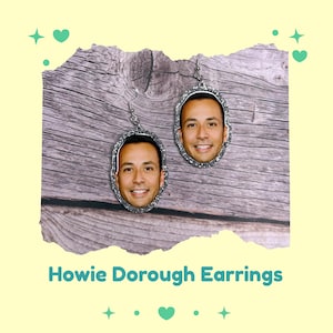 Howie Dorough Acrylic Earrings for Backstreet Boys Fans and 90s Music Lovers – Lightweight Clip On, Hypoallergenic or Metal Free Gift