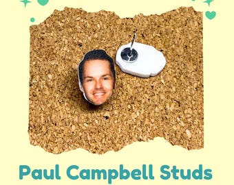 Paul Campbell Inspired Stud Earrings, Hallmark Movie Fan Jewelry, Romantic Comedy Lover Gift