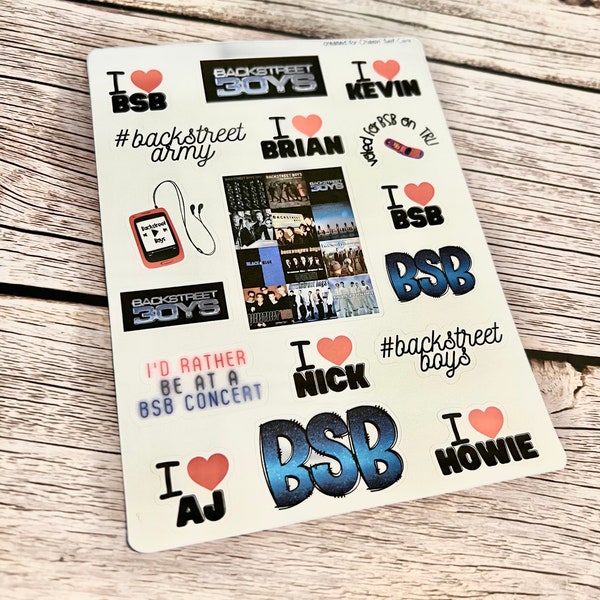 Backstreet Boys Sticker, BSB, 90s boy band lover, Concert Merch, Y2K stickers, BSB Sticker Bundle, Gift for millennial, Journal, Laptop