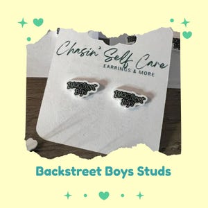 Backstreet Boys Studs, Concert Accessories, BSB Merch, Boy band Gift for Her, Stocking stuffer for 90s fan, AJ McLean, Nick Carter