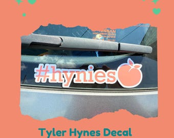 Hynies Car Decal with Peach: Tyler Hynes Fan Gift