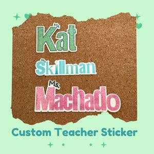 Personalized Name Stickers for Teachers in Multiple Colors and Designs – Custom Waterproof Labels for Classroom and School Supplies