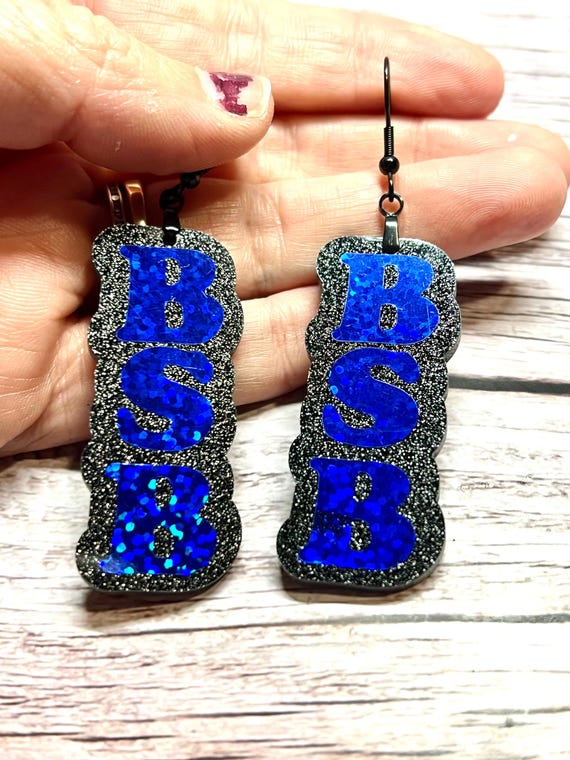 Acrylic Backstreet Boy Earrings Black and Blue BSB Gift for Backstreet Boy Lover BSB Earrings Backstreet Boy Dangles 90s Boy Band Etsy