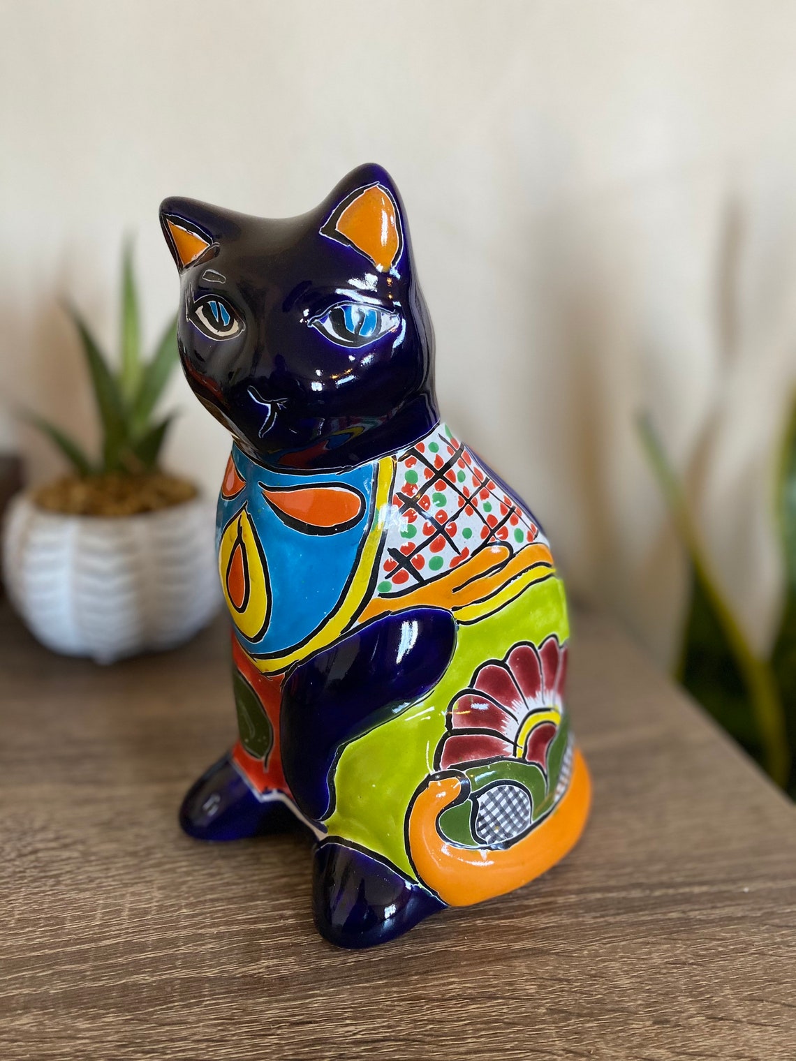 Ceramic Cat Talavera Mexican Pottery Etsy