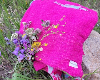 Pink Thunderbird Blanket. Super soft minky plush. Mexican Blanket. Southwestern Decor. Sustainable Beach Blanket. Native American Blanket