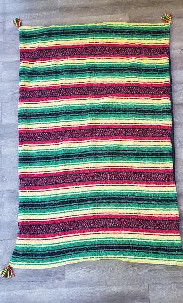 Rasta Bob Marley Red, Green & Yellow Mexican Blanket With Super Soft ...