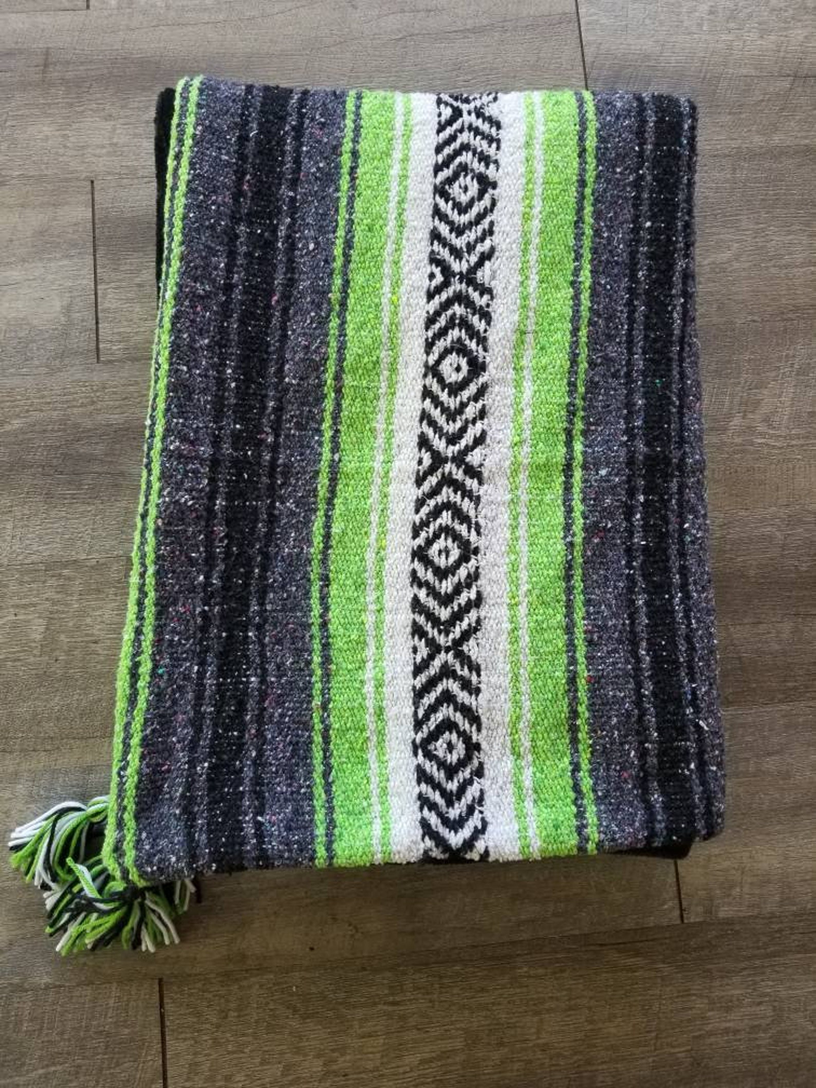 Neon Lime Green large Size Serape Mexican Blanket with Etsy