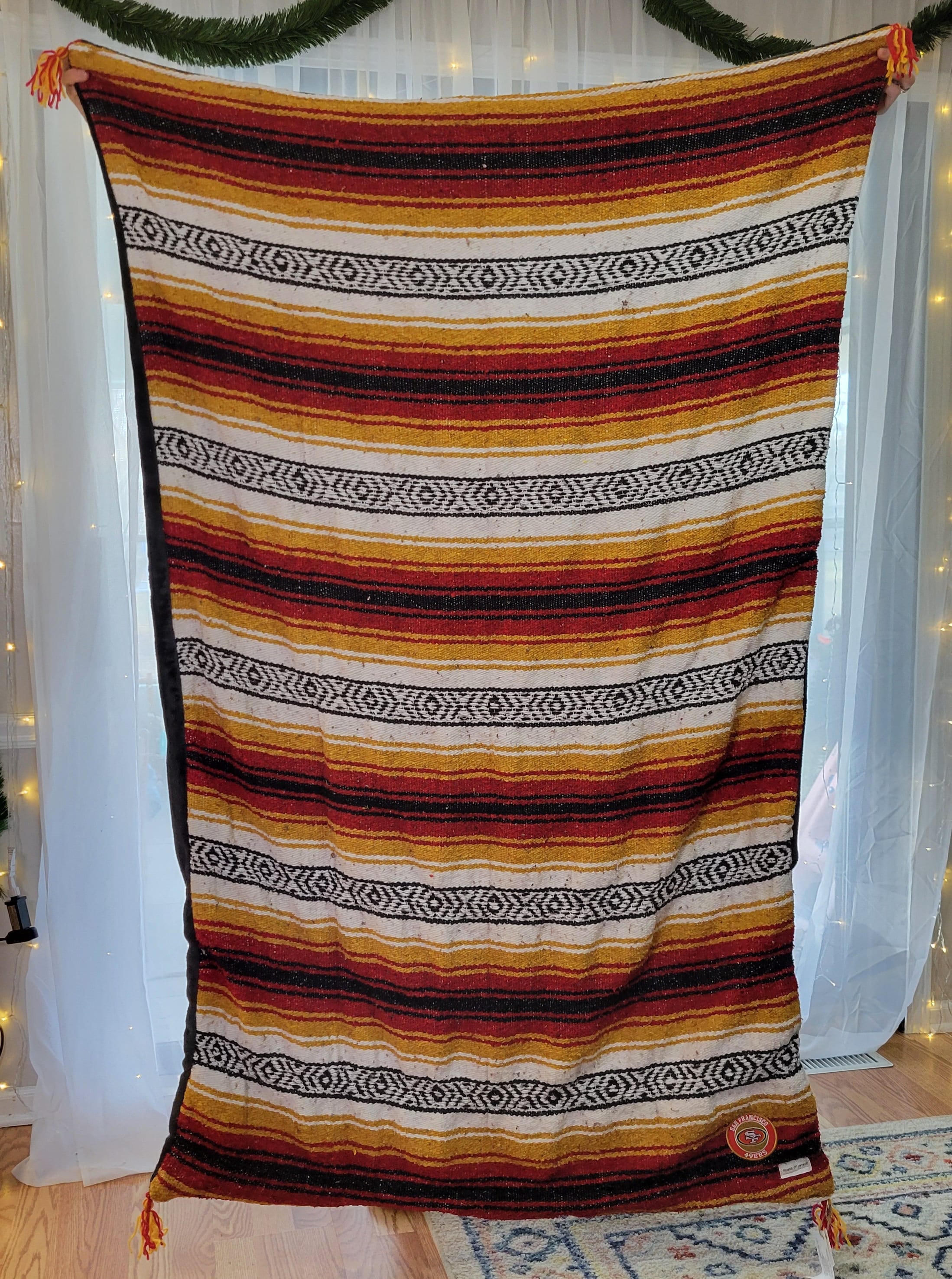 San Francisco 49ERS Large Size Mexican Serape With Minky Plush
