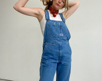 vintage light wash fitted denim overalls, big smith, American vintage, dungarees, one piece, size XS-S, size 6-8 AU