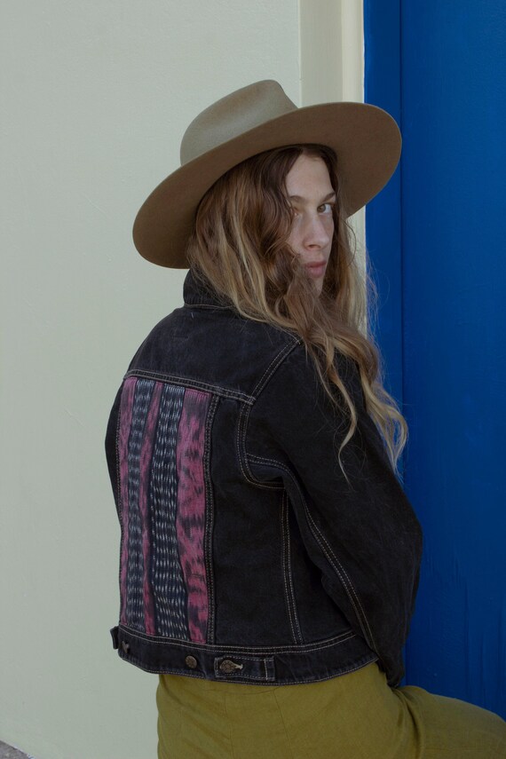 cropped cream denim jacket