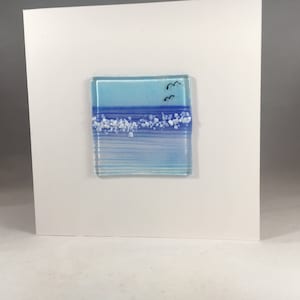 Fused Glass Greeting Card, Handmade, Sea scene , Nautical, Birthday, Fathers Day, Any Occasion, Keepsake, New Home Card, Mothers Day