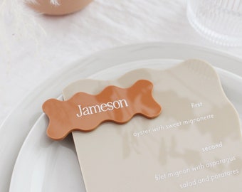 Wavy Place Cards, Acrylic Place Cards, Laser Cut Place Names, Laser Cut Names, Wedding Place Cards