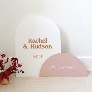 Double Arch Welcome Sign, Acrylic Welcome Sign, Arched Wedding Sign, Welcome to our Wedding Sign